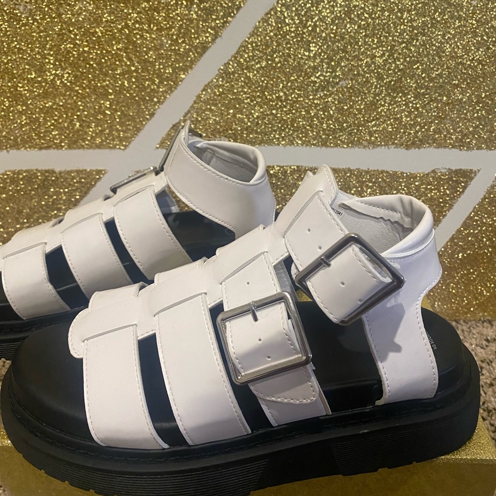 Thick Bottom White Sandals